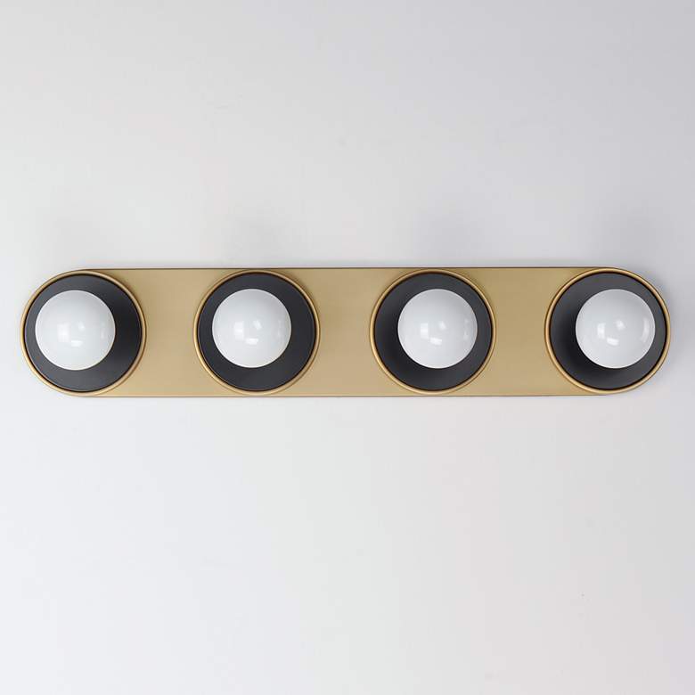 Image 2 Hollywood 4-Light Sconce Black / Brass more views