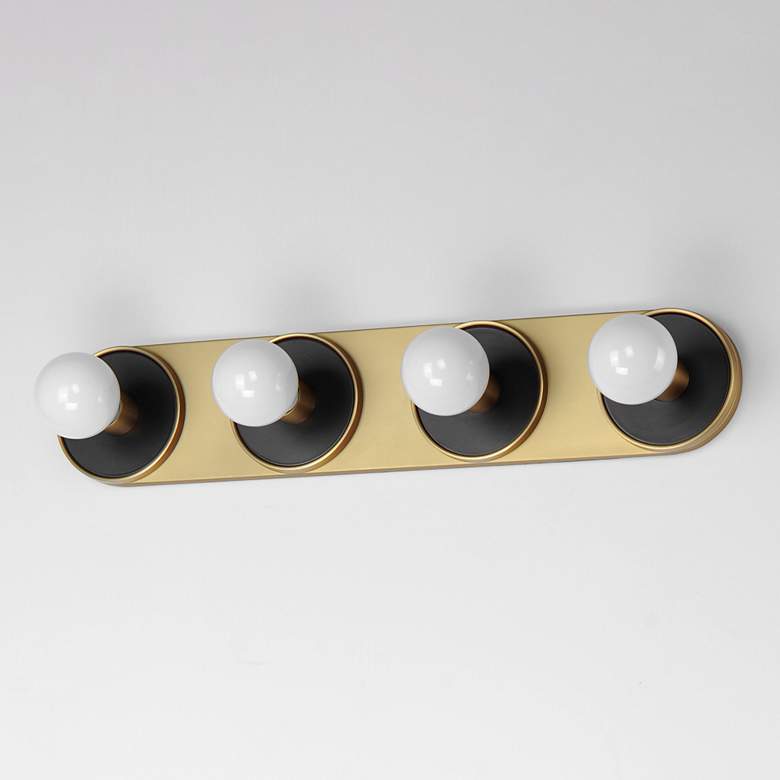 Image 4 Hollywood 4-Light Sconce Black / Brass more views