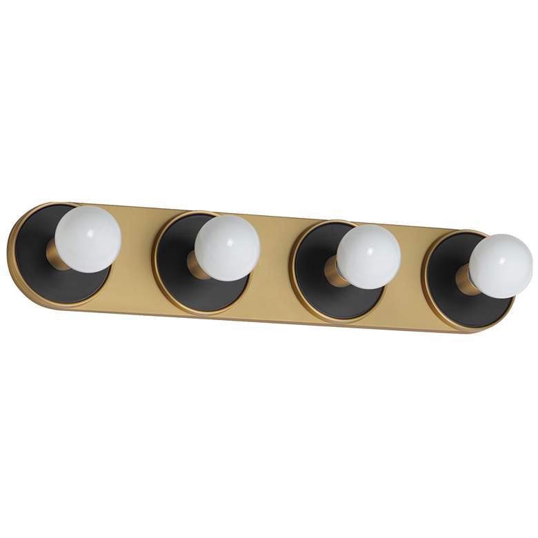 Image 1 Hollywood 4-Light Sconce w/ LED Bulb Black / Brass