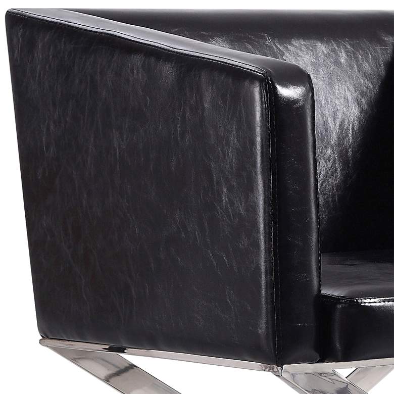 Image 3 Hollywood Black Faux Leather Lounge Accent Chair more views