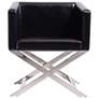 Hollywood Black Faux Leather Lounge Accent Chair