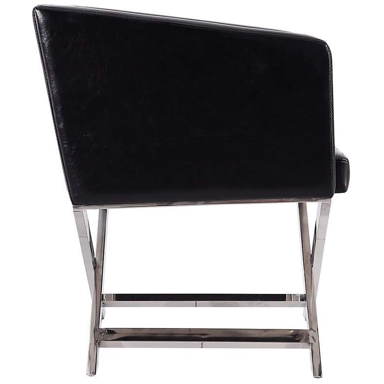 Image 5 Hollywood Black Faux Leather Lounge Accent Chair more views