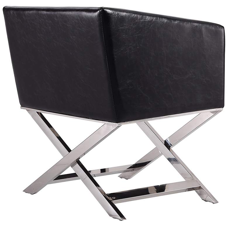 Image 6 Hollywood Black Faux Leather Lounge Accent Chair more views