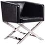 4_Hollywood Black Faux Leather Lounge Accent Chairs Set of 2 more views