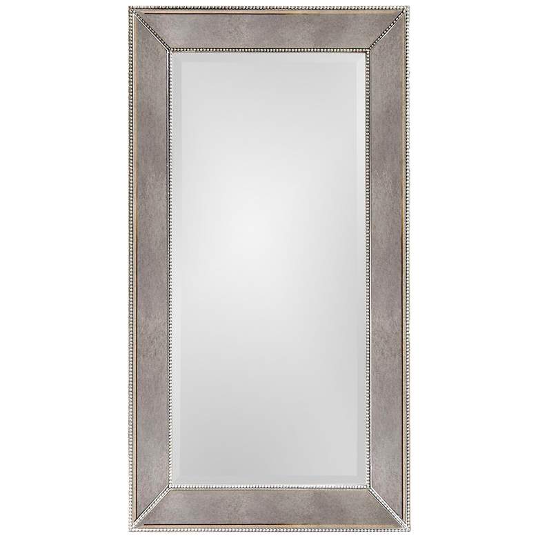 Image 1 Hollywood Glam Antique Mirror 26 inch x 48 inch Beaded Wall Mirror