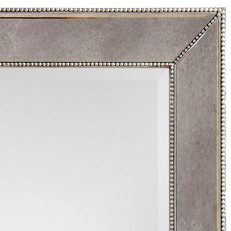 Image 2 Hollywood Glam Antique Mirror 26 inch x 48 inch Beaded Wall Mirror more views