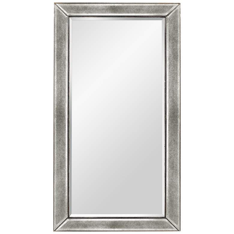 Image 1 Hollywood Glam Silver Leaf 36 inch x 48 inch Beaded Wall Mirror