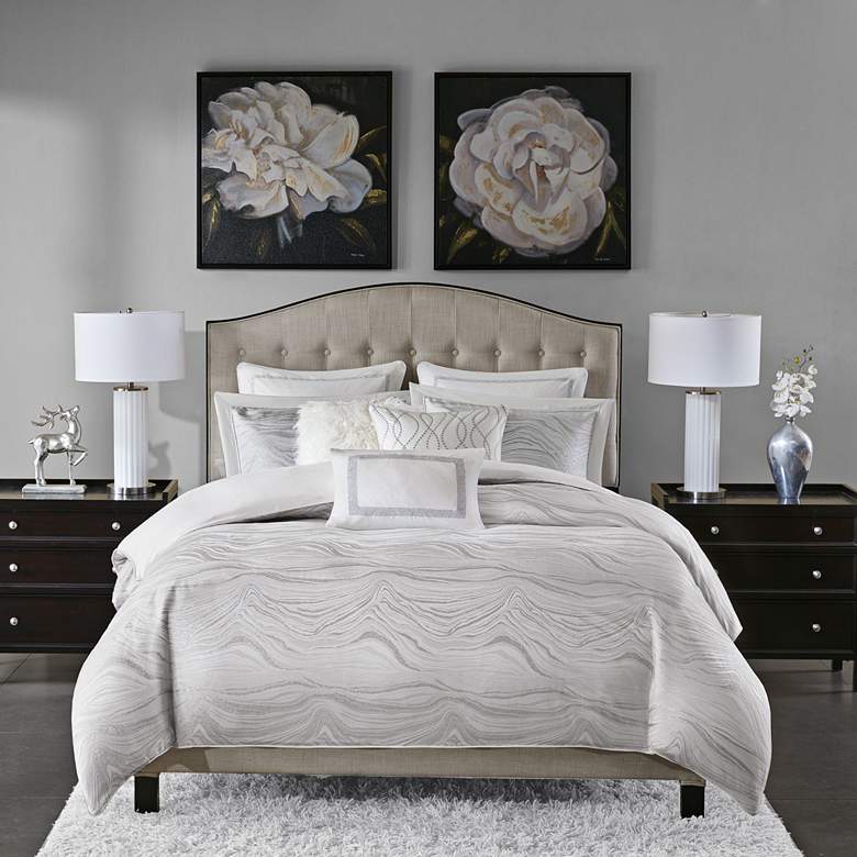 Image 1 Hollywood Glam White 8-Piece Queen Comforter Set