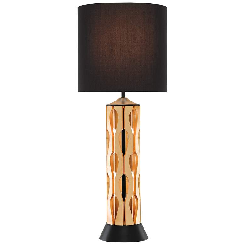 Image 1 Hollywood Gold Leaf and Painted Black Tall Table Lamp