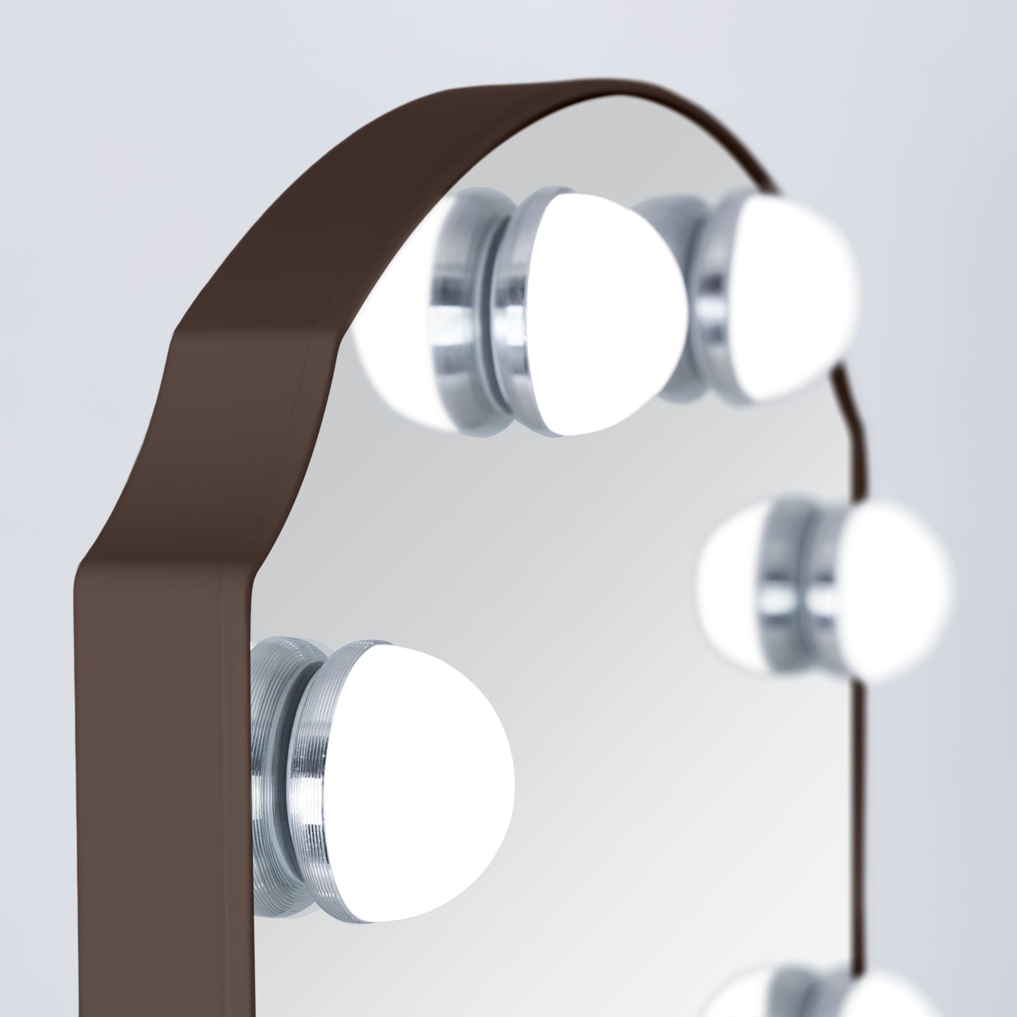 Image 3 Hollywood Matte Chocolate 12-Light LED Vanity Makeup Mirror more views