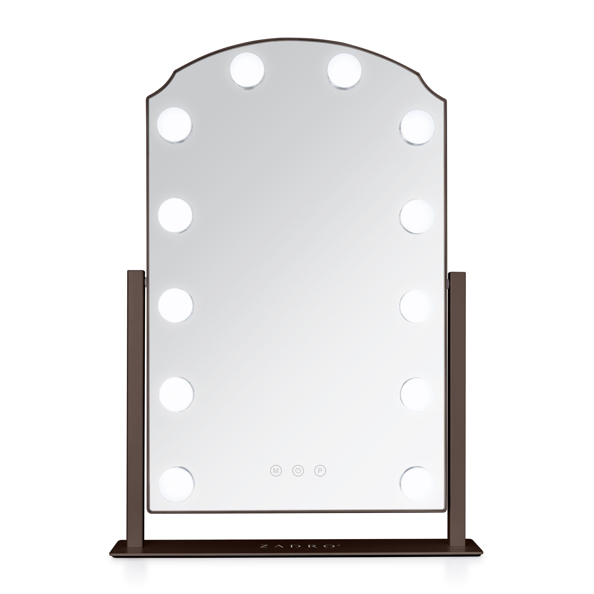 Hollywood Matte Chocolate 12-Light LED Vanity Makeup Mirror