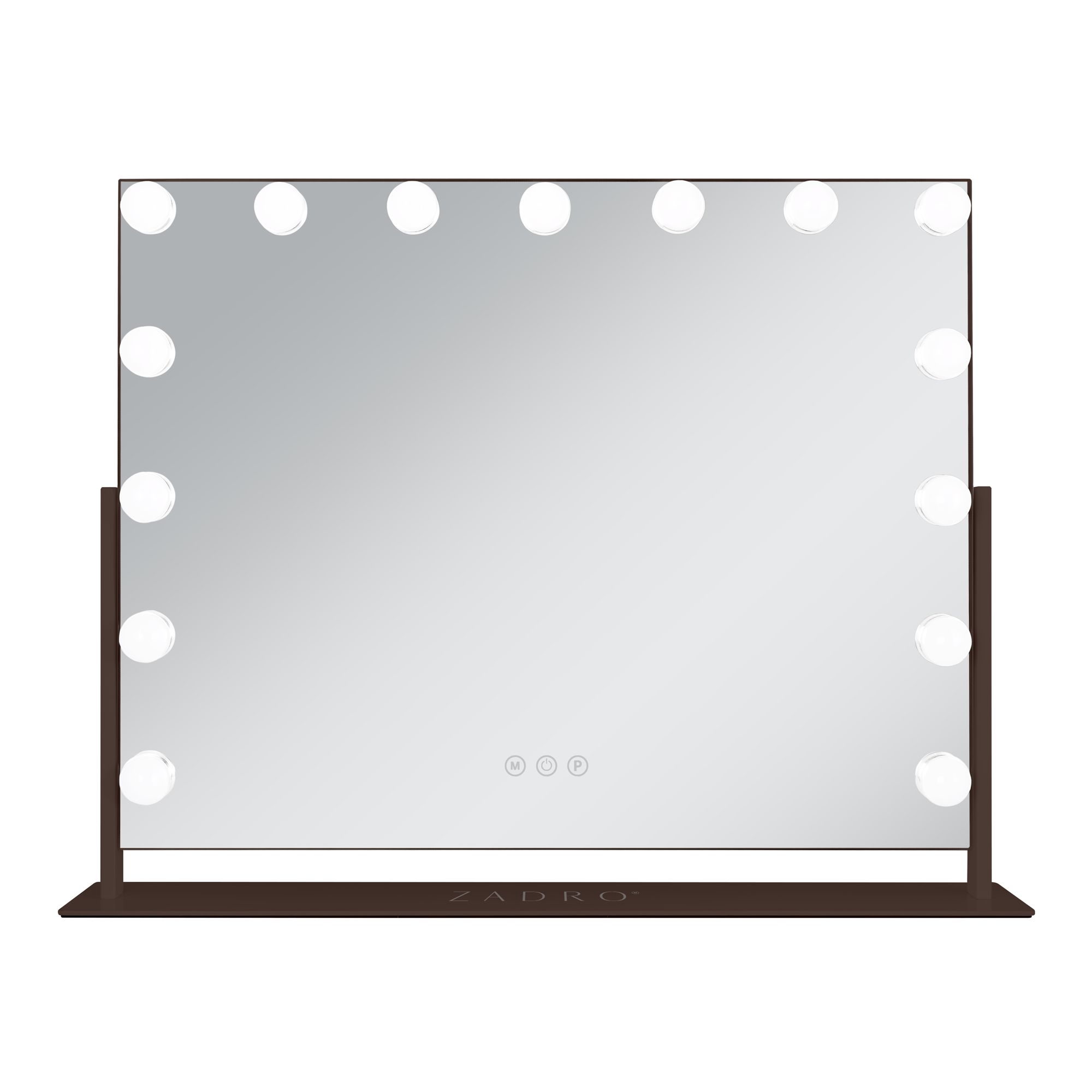 Hollywood Matte Chocolate 15-Light LED Horizontal Makeup Mirror