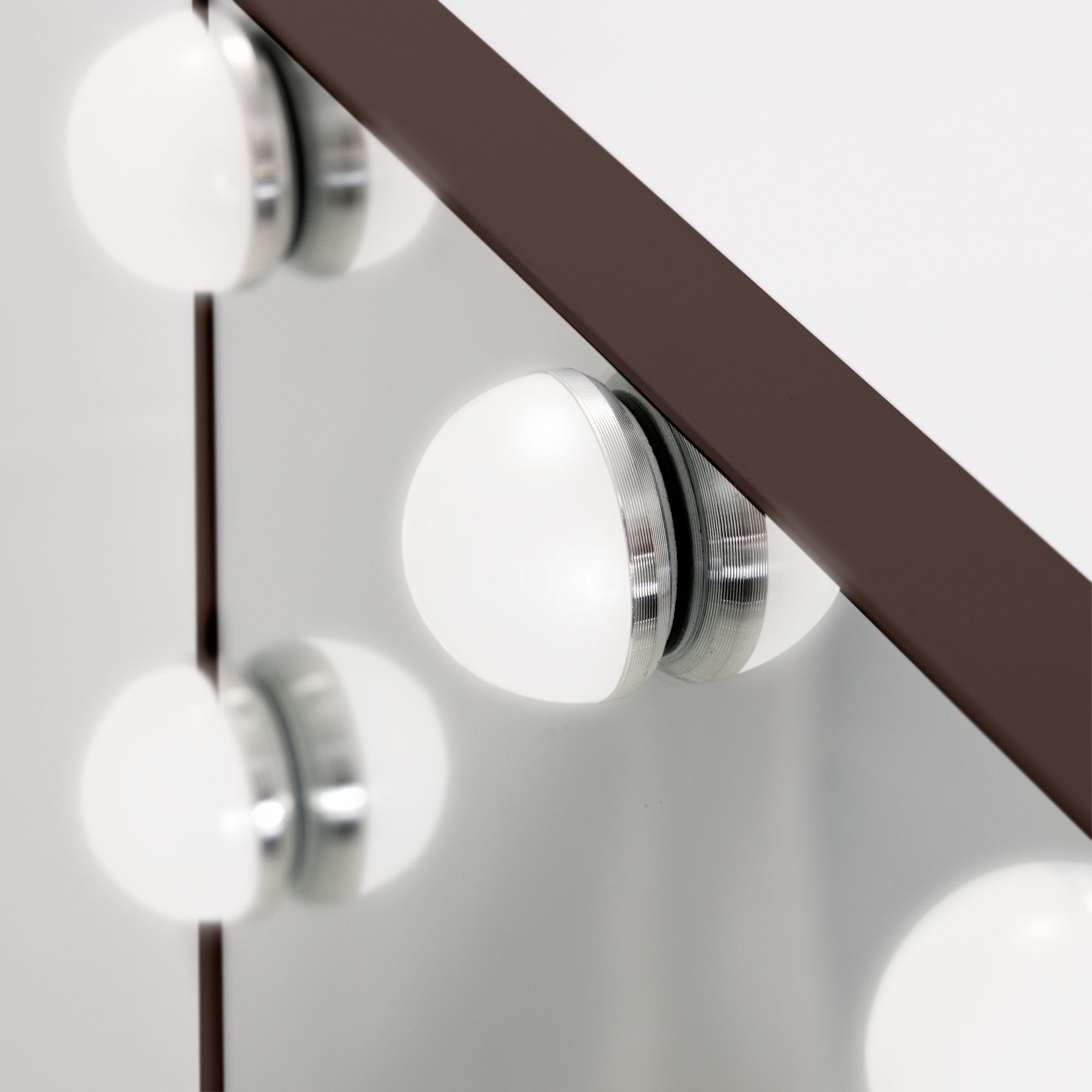 Image 3 Hollywood Matte Chocolate 9-Light LED Vertical Makeup Mirror more views