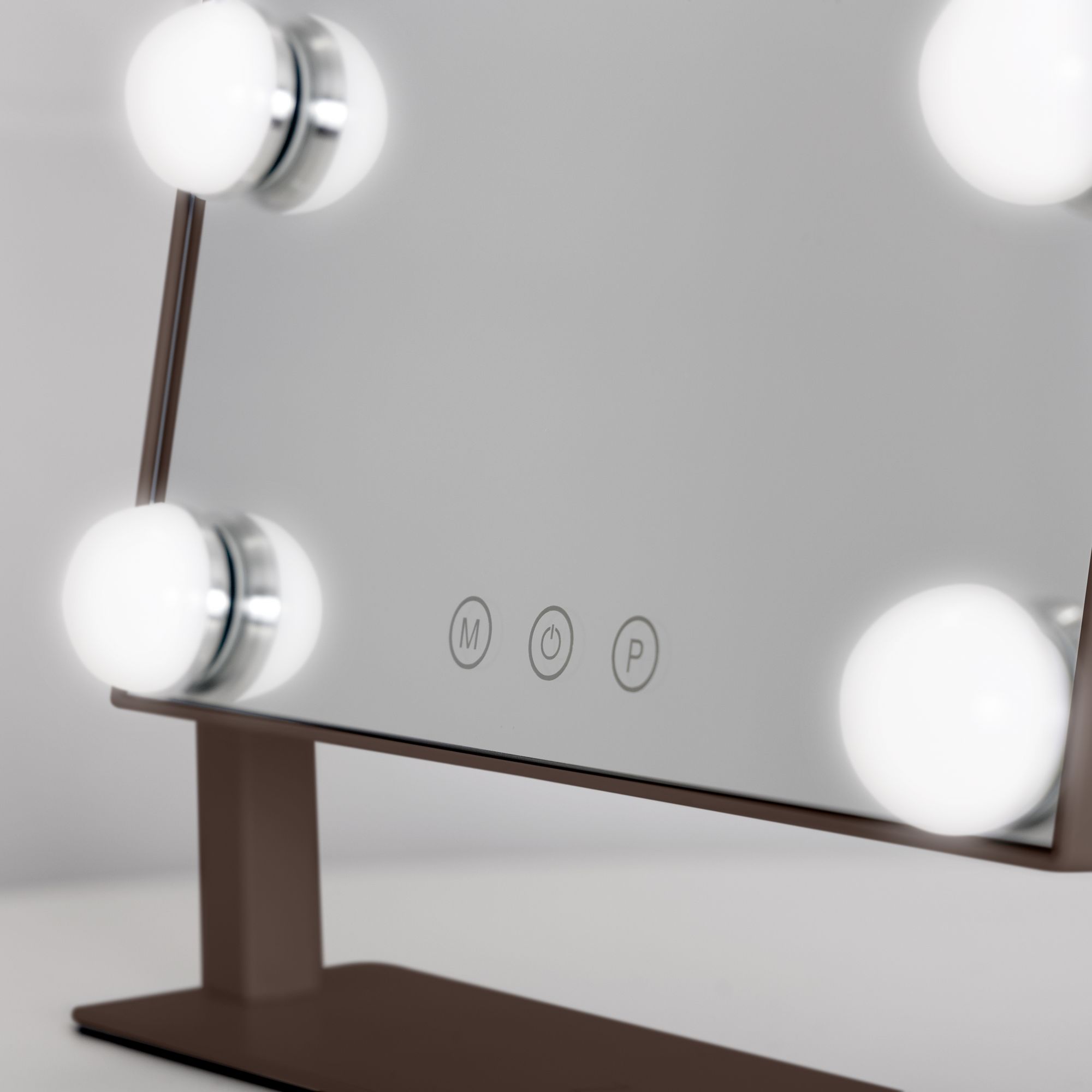 Image 4 Hollywood Matte Chocolate 9-Light LED Vertical Makeup Mirror more views