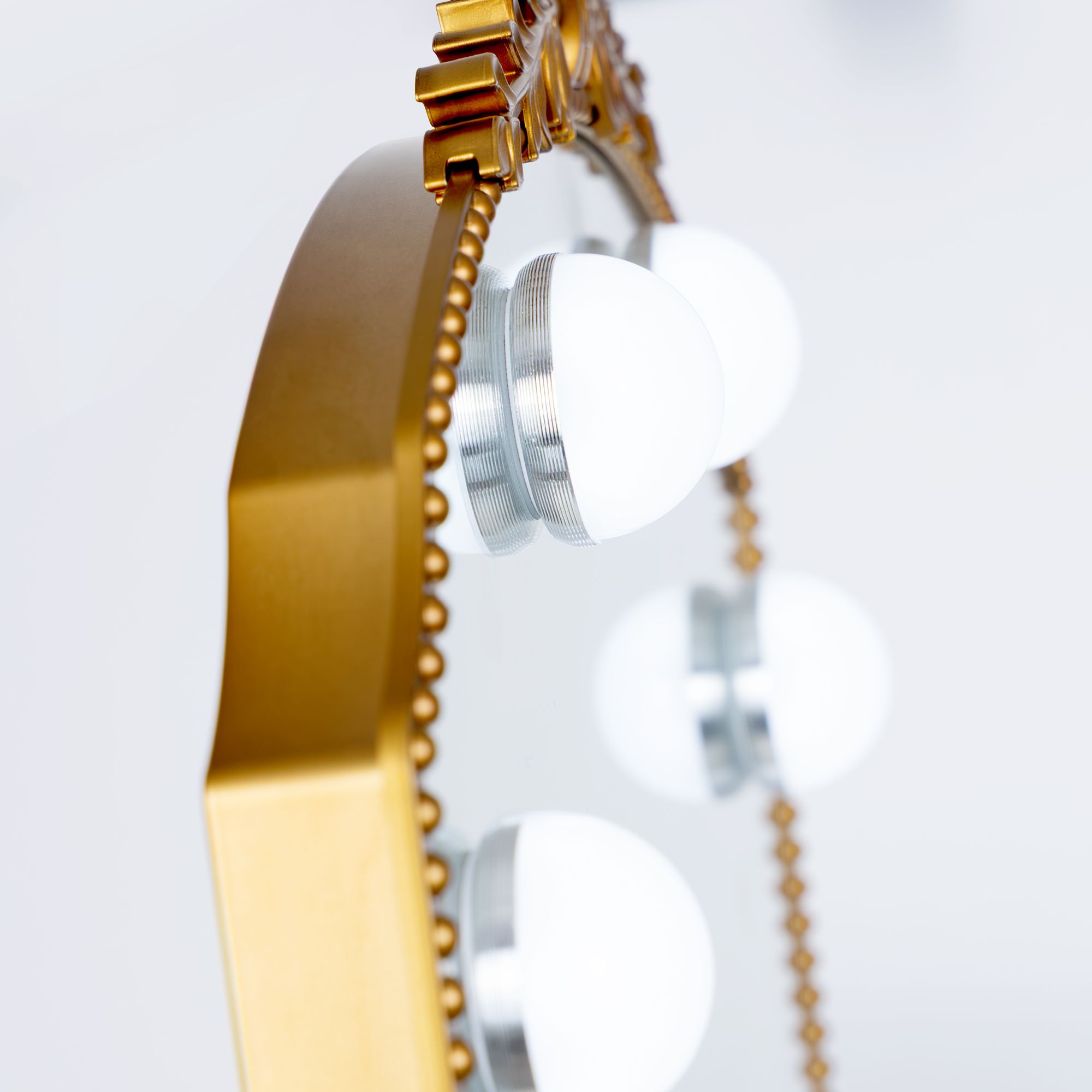 Image 4 Hollywood Matte Gold 12-Light LED Arch Top Makeup Mirror more views