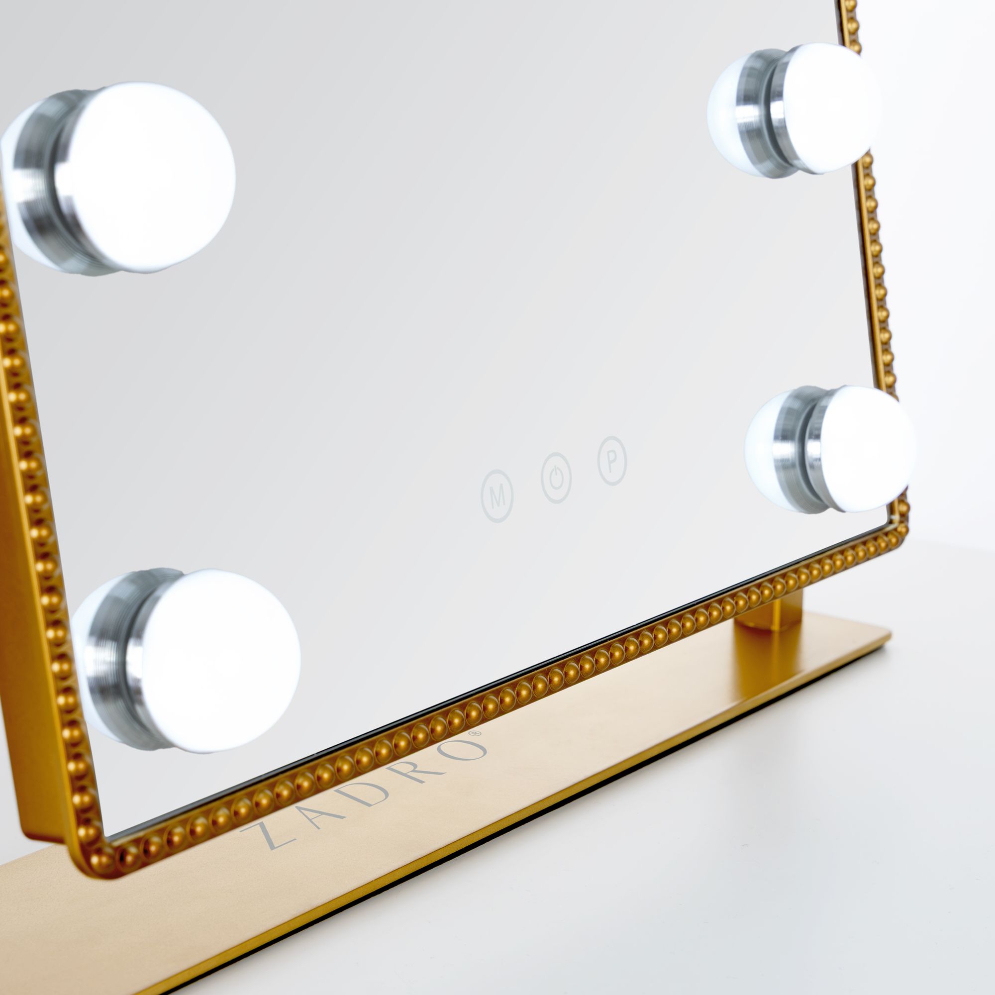 Hollywood Matte Gold 12-Light LED Arch Top Makeup Mirror