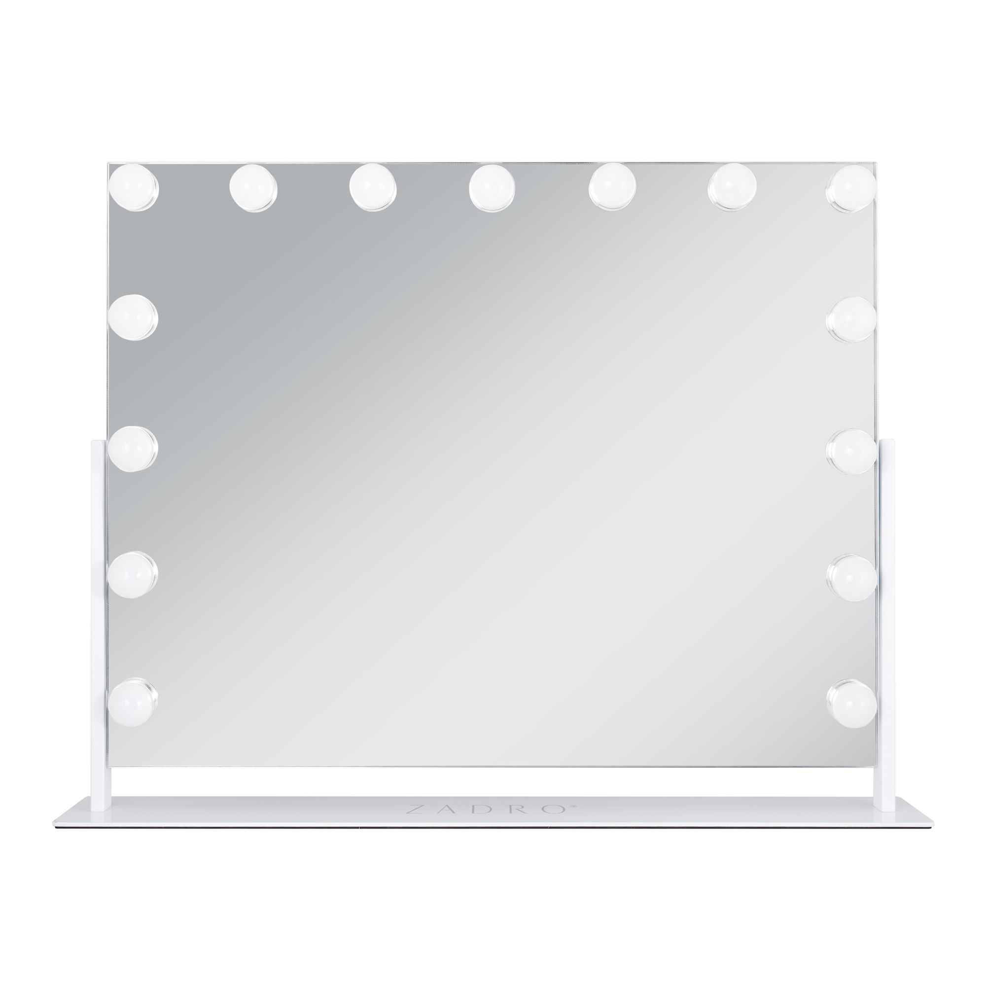 Image 7 Hollywood Matte White 15-Light LED Horizontal Makeup Mirror more views
