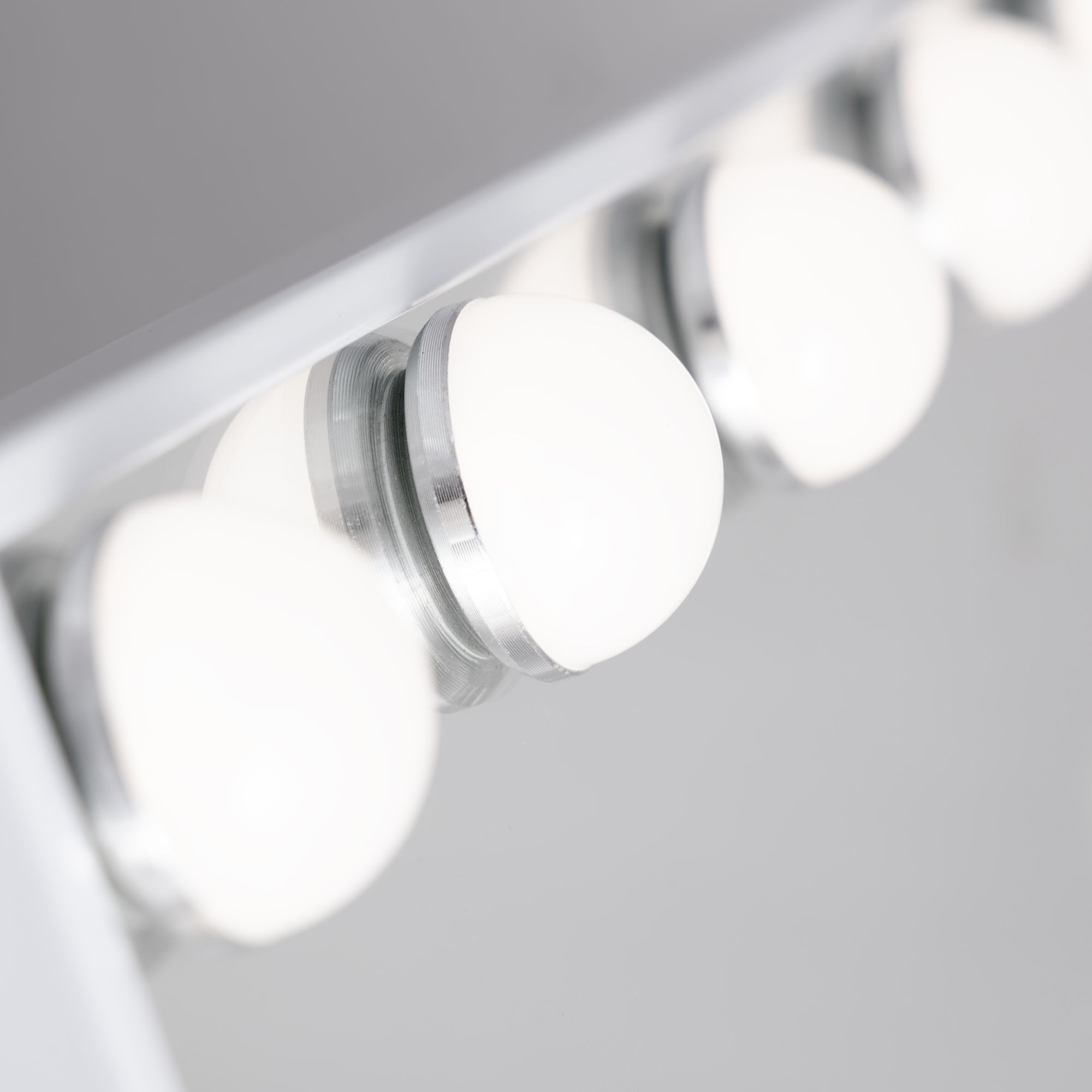 Image 3 Hollywood Matte White 15-Light LED Vertical Makeup Mirror more views