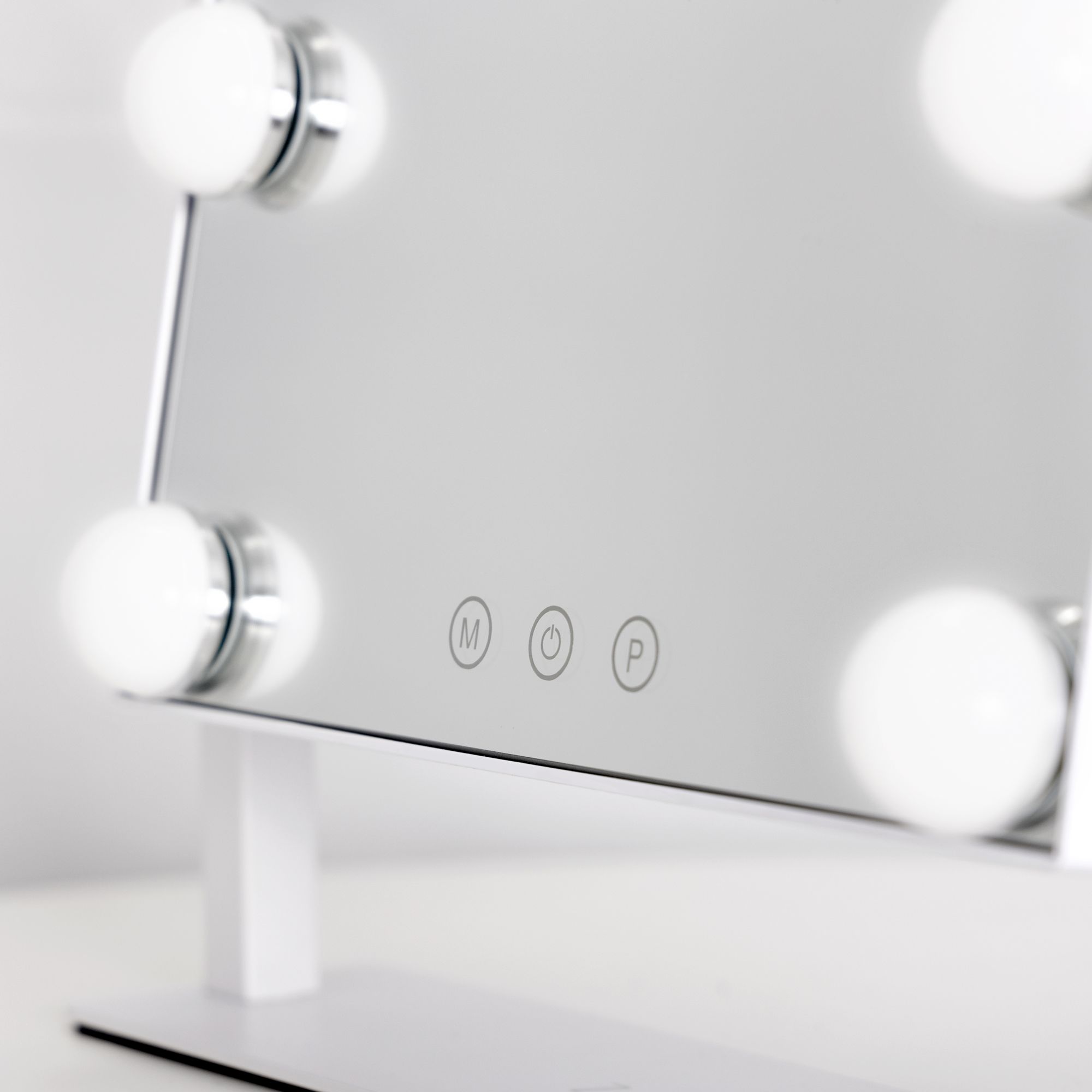 Image 4 Hollywood Matte White 9-Light LED Vertical Makeup Mirror more views