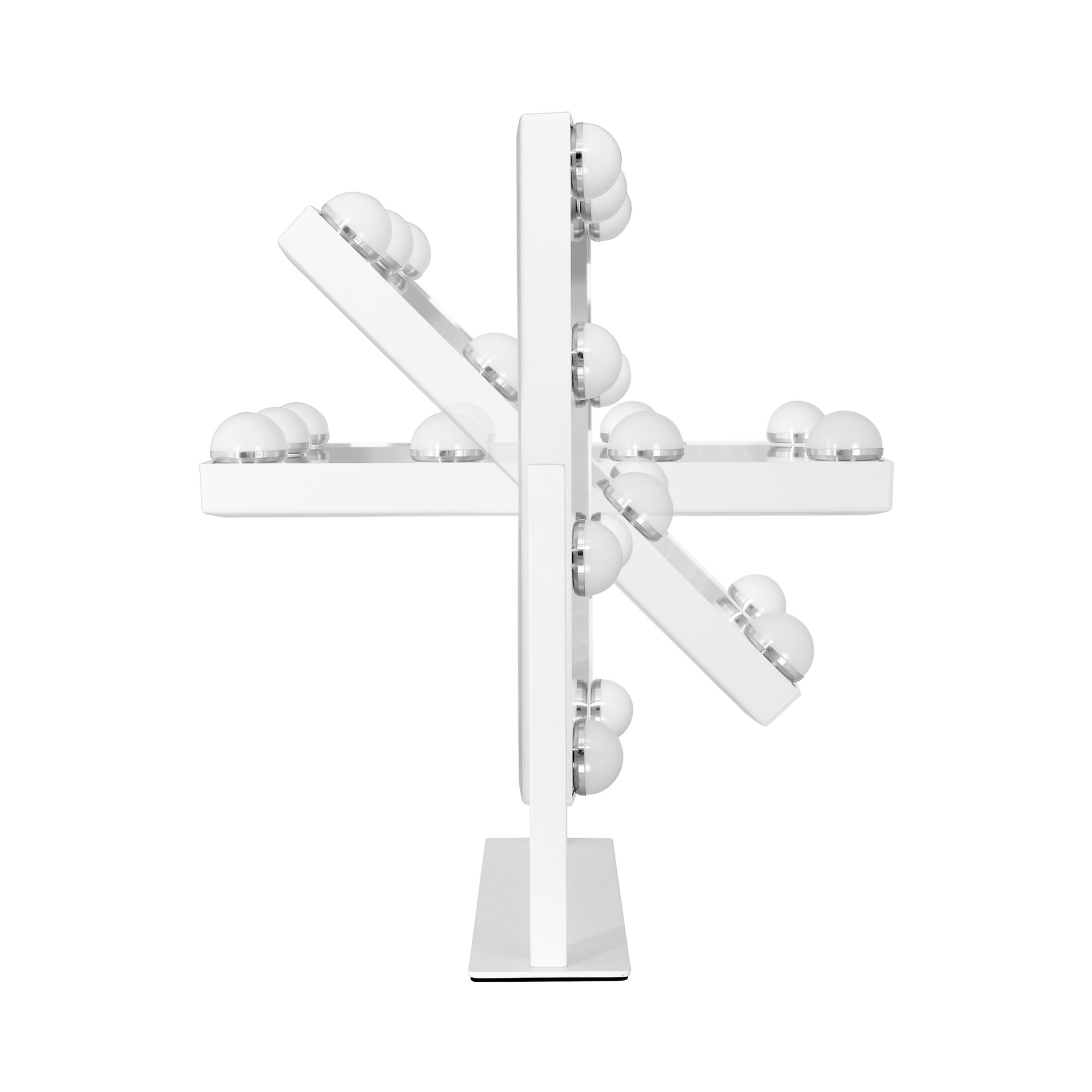 Image 6 Hollywood Matte White 9-Light LED Vertical Makeup Mirror more views