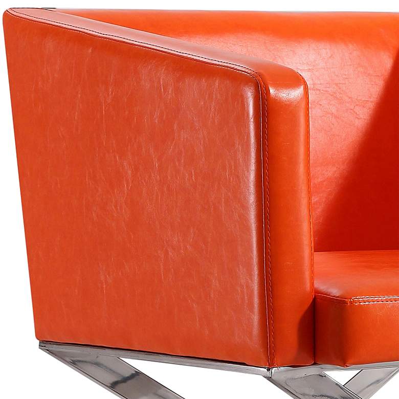 Image 3 Hollywood Orange Faux Leather Lounge Accent Chair more views