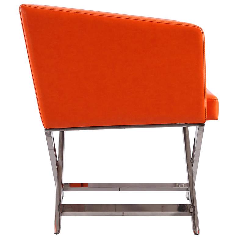 Image 5 Hollywood Orange Faux Leather Lounge Accent Chair more views