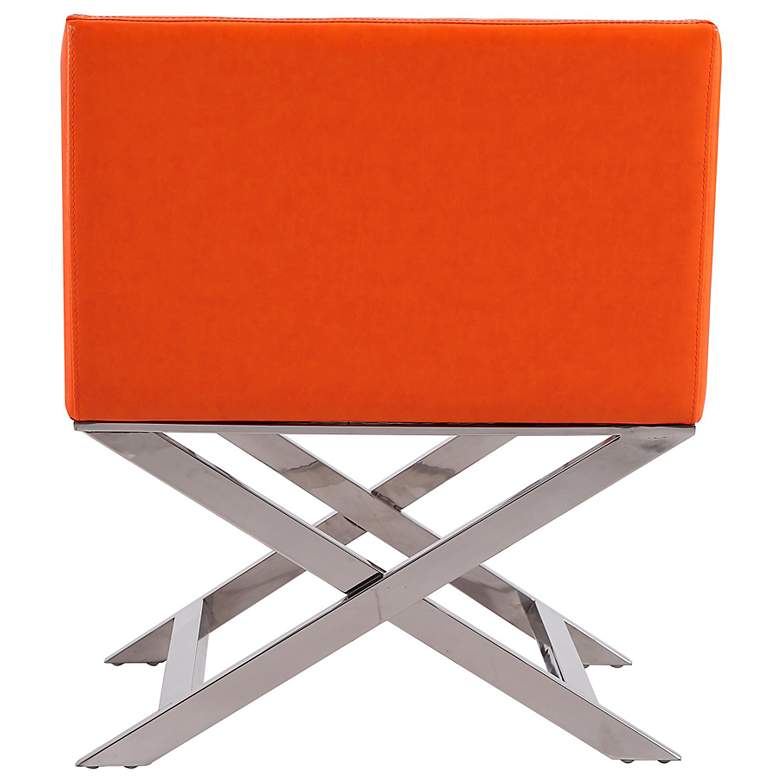 Image 7 Hollywood Orange Faux Leather Lounge Accent Chair more views