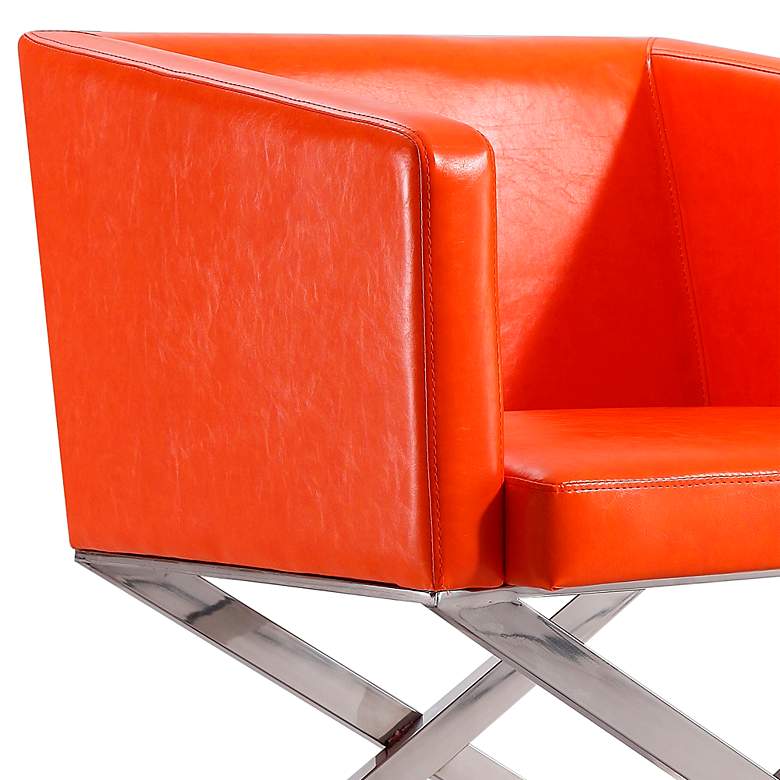 Image 3 Hollywood Orange Faux Leather Lounge Accent Chairs Set of 2 more views