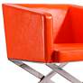 Hollywood Orange Faux Leather Lounge Accent Chairs Set of 2 in scene