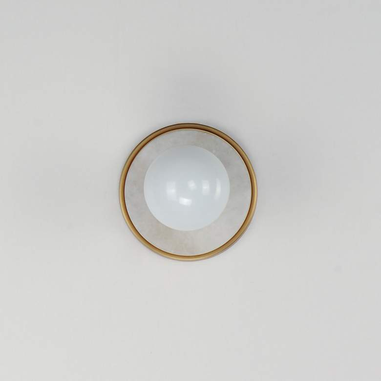 Image 3 Hollywood Stone 1-Light Sconce Whit Alabaster / Natural Aged Brass more views