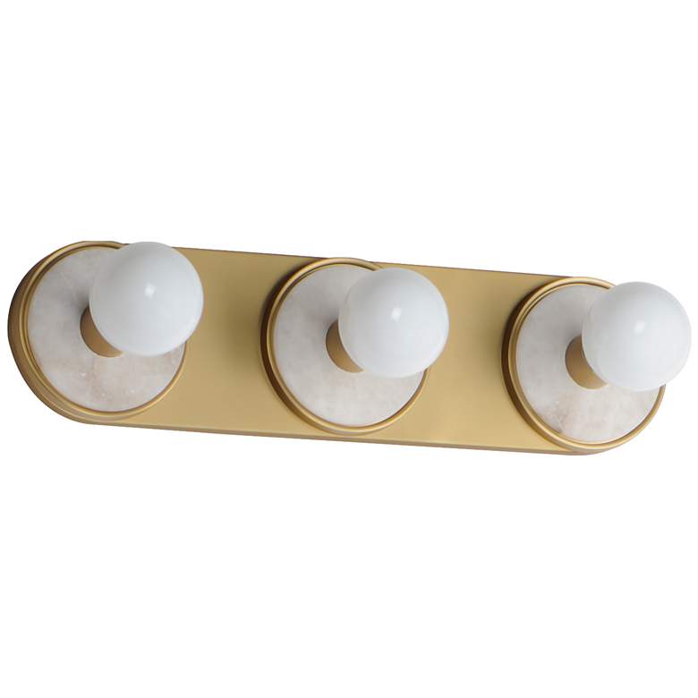 Image 1 Hollywood Stone 3-Light Sconce w/ LED Bulb White / Brass