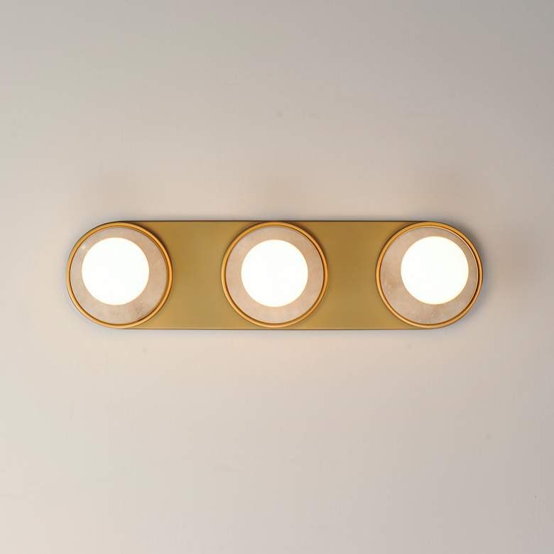 Image 2 Hollywood Stone 3-Light Sconce White / Brass more views