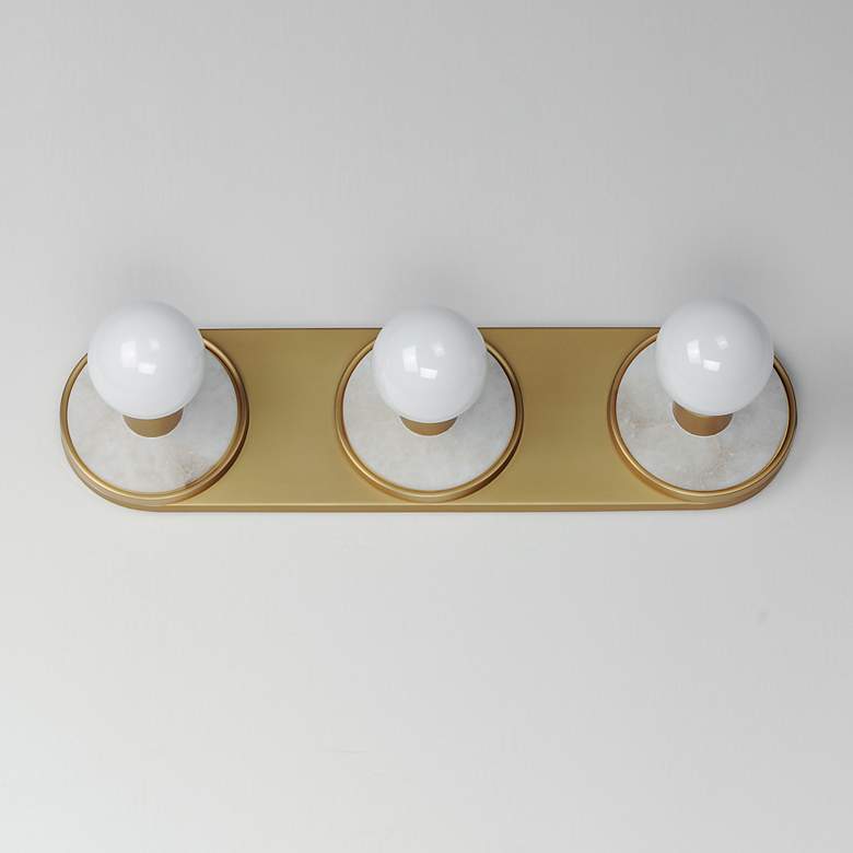 Image 3 Hollywood Stone 3-Light Sconce White / Brass more views
