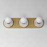 3_Hollywood Stone 3-Light Sconce White / Brass more views
