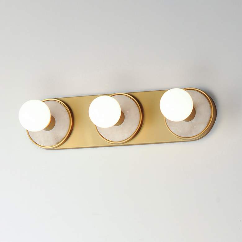 Image 4 Hollywood Stone 3-Light Sconce White / Brass more views
