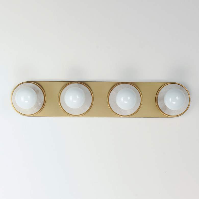 Image 2 Hollywood Stone 4-Light Sconce White / Brass more views