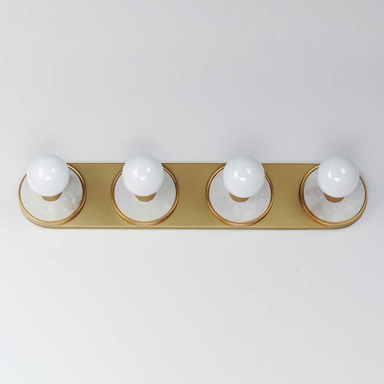 Image 3 Hollywood Stone 4-Light Sconce White / Brass more views