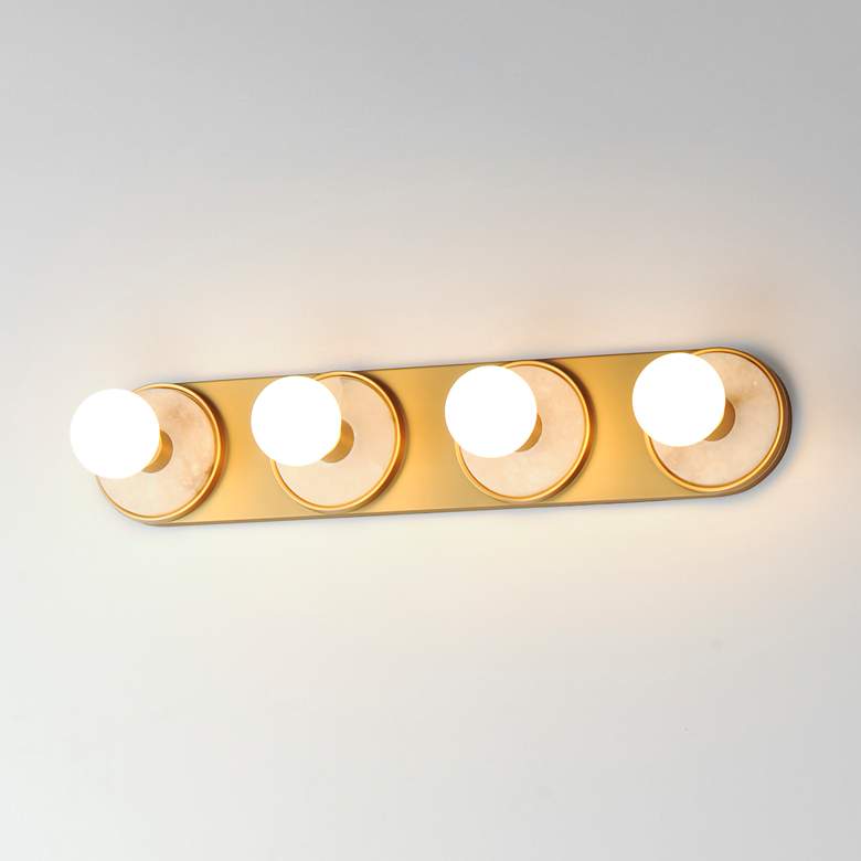 Image 4 Hollywood Stone 4-Light Sconce White / Brass more views