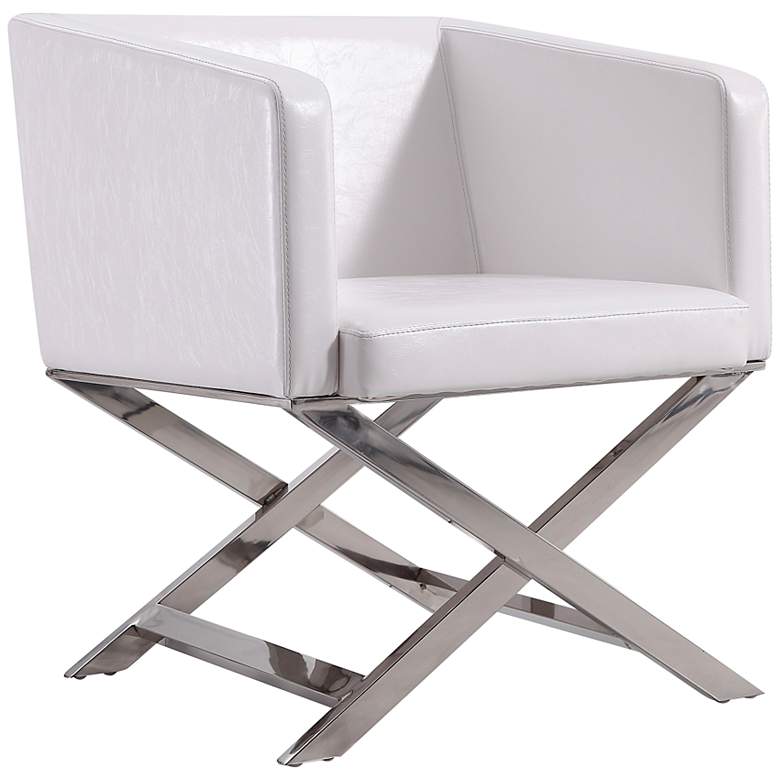 Image 2 Hollywood White Faux Leather Lounge Accent Chair