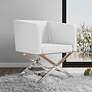 1_Hollywood White Faux Leather Lounge Accent Chair