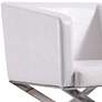 3_Hollywood White Faux Leather Lounge Accent Chair more views