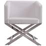 Hollywood White Faux Leather Lounge Accent Chair