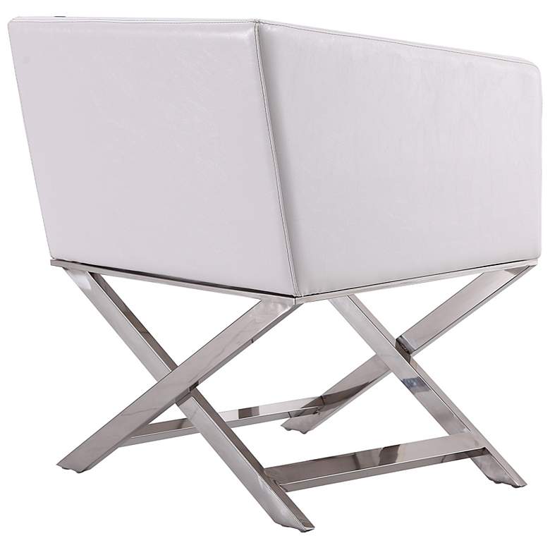 Image 6 Hollywood White Faux Leather Lounge Accent Chair more views