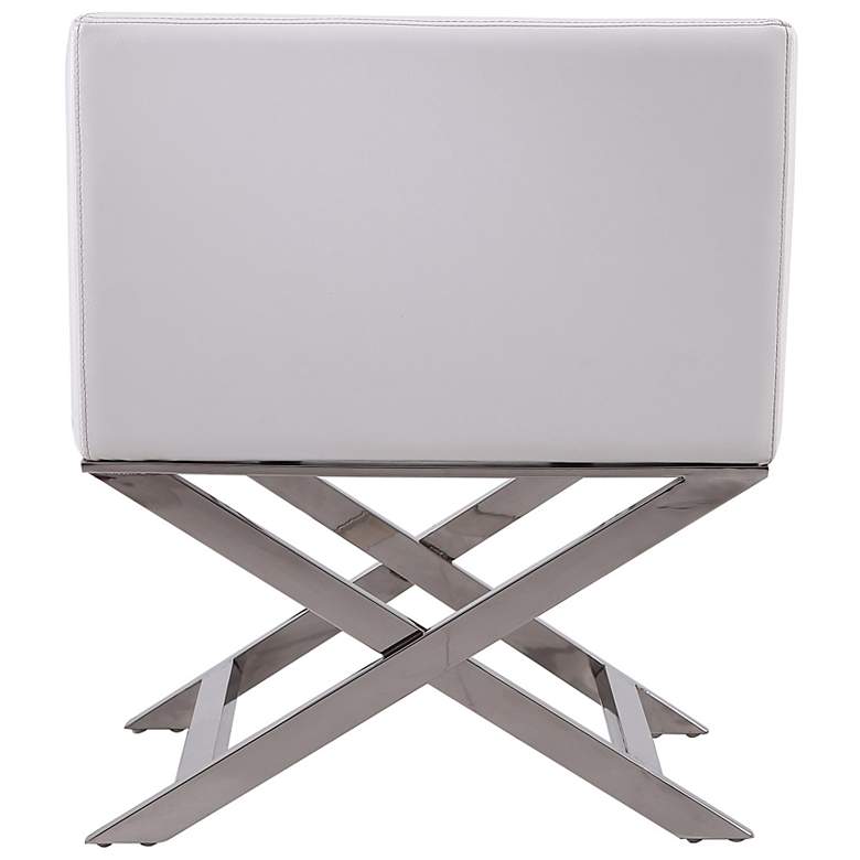 Image 7 Hollywood White Faux Leather Lounge Accent Chair more views
