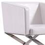 3_Hollywood White Faux Leather Lounge Accent Chairs Set of 2 more views