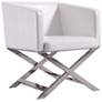 4_Hollywood White Faux Leather Lounge Accent Chairs Set of 2 more views