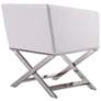 7_Hollywood White Faux Leather Lounge Accent Chairs Set of 2 more views