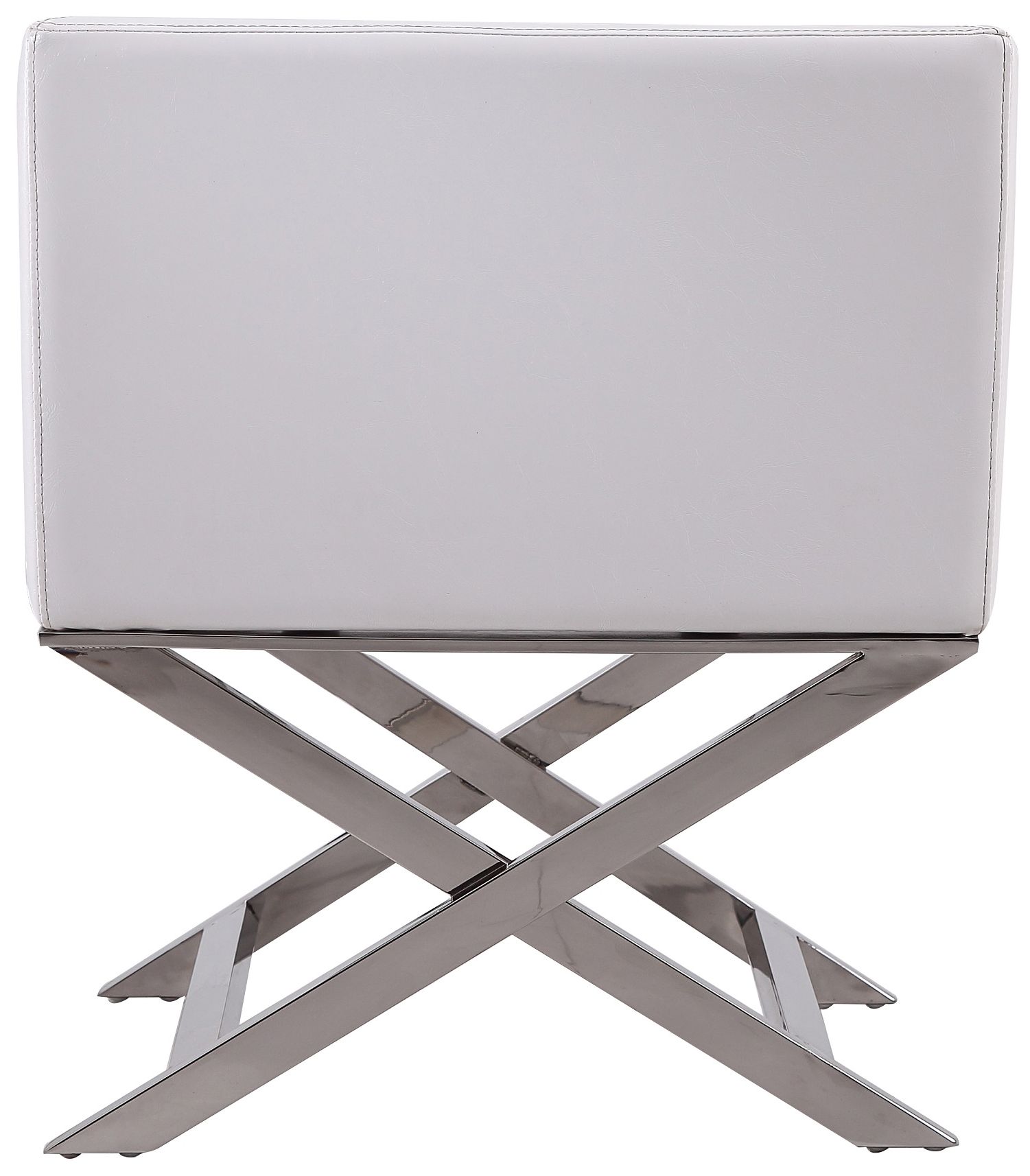 Hollywood White Faux Leather Lounge Accent Chairs Set of 2 in scene