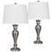 Holmberg Brushed Nickel Traditional Table Lamps Set of 2