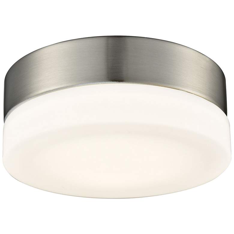 Image 1 Holmby 6 inch Wide Satin Nickel Round LED Ceiling Light